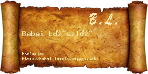 Babai László névjegykártya
